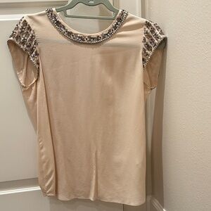 Rebecca Taylor Cream Beaded Blouse